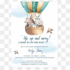 Add your party's details in your layout and adjust the color theme and fonts to your liking. Up And Away Invitation Template Hot Boy Hot Air Balloon Baby Shower Invitation Template Clipart 390566 Pikpng