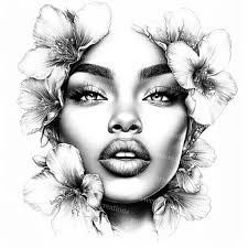 Afro Woman Face Stencil