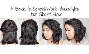 4 Easy 5 Min Back To School Work Hairstyles For Short Hair Work Hairstyles Hair Styles Short Hair Styles Easy
