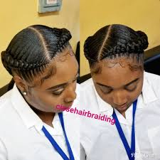 Two Feed In Braids Stitchbraids Braids For Short Hair Braided Hairstyles Sleek Braid