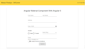 Angular material table, filter, sort, paging; Angular Material Design Components With Reactive Forms Part One
