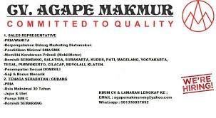 Swalayan pasar pagi (retail & grosir), receptionis penginapan, mekanik motor, laundry Loker Cv Agape Makmur Semarang Jateng Sales Representative Terbit September 2019