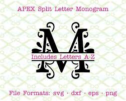 Download Apex Flourish Split Letter Monogram Svg Dxf Eps Png Split Etsy In 2020 Monogram Letters Lettering Letter Set