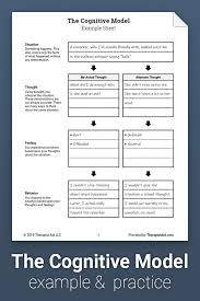 Cbt Example And Practice Sheet Worksheet Therapist Aid Cognitive Behavioral Therapy Worksheets Therapy Worksheets Cbt Worksheets