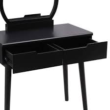 make up tafel met ronde spiegel en bijhorende kruk zwarte kaptafel met 2 grote make up tafel kaptafel kruk zwart