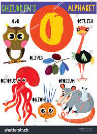 List of animals starting with o. Letter Ocute Childrens Alphabet Adorable Animals Stock Vector Royalty Free 1241072083