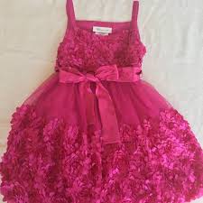 Bonnie Jean Dark Pink Net Dress Girls 3t Size Nwt