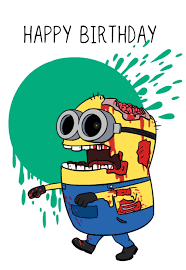 Draw the gloves with three fingers at the bottom corners or sides of the sign as if the minion were holding it. Printable Minions Birthday Cards Printbirthday Cards