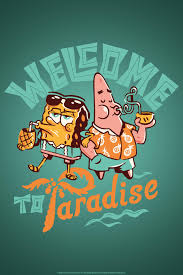 Spongebob Squarepants Welcome To Paradise Poster - WHITE | BoxLunch