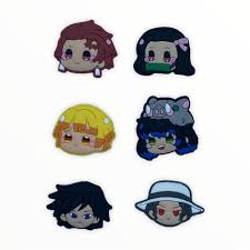 150 pcs mixed anime stickers, waterproof stickers my hero academia demon slayer skateboard laptop stickers for teens. 6 Piece Demon Slayer Anime Shoe Charms Bracelet For Crocs