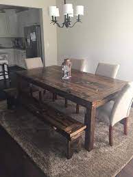 Rustic Farm Style Wood Dining Table Furniture Dining Table With Bench Dining Table Rustic Farmhouse Dining Table