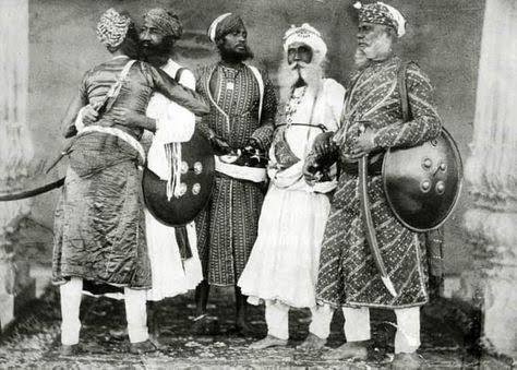 Rajput men playing the game of Pachisi