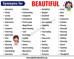 Beautiful Synonyms List Of 30 Helpful Synonyms For Beautiful English Study Online Learn English Words English Vocabulary Words Beautiful Synonyms