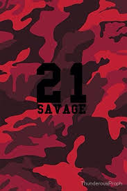 21 Savage Red Camo By Thunderousproph Savage Wallpapers Camo Wallpaper Bape Wallpapers