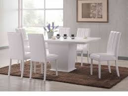 Simple and fashionable style dining table and chair combination, rectangular table and six chairs, modern light luxury home dining table Large White Wooden Dining Table And 6 Chairs Homegenies