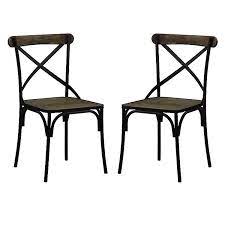 Impress your guests with a black dining table and a set of matching chairs, then brighten the room with a colorful tablecloth and corresponding napkins. Black Iron And Wood Dining Chairs Set Of 2 Kirklands