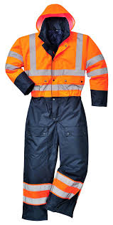 Hi Vis Contrast Quilt Lined Waterproof Coverall