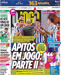 «condição é a saída do médio, em princípio no final da época», «jesus: Capas Jornais Desportivos 11 02 2021