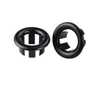 ALEASHA 1.2 in. Sink Basin Trim Overflow Cover Plastic Insert in Hole Round  Caps in Black (2-Pack) AL-6B03-2