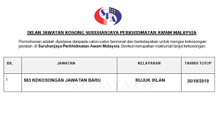 Semakan jawatan kosong spa 8 2017 spa malaysia yang merupakan kemaskini bagi tahunini. 563 Jawatan Baru Suruhanjaya Perkhidmatan Awam Malaysia Spa Malaysia