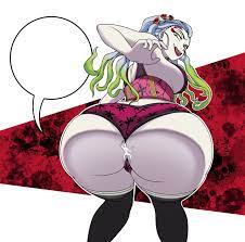 1boy 1girls ass focus ass on face big ass black legwear black  thighhighs butt crush daki (kimetsu no yaiba) demon girl demon slayer  facesitting facial markings female female focus