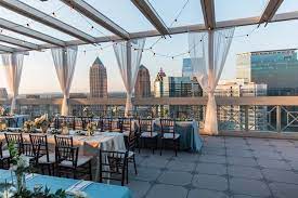 The Peachtree Club Reception Venues Rooftop Wedding Venue Rooftop Wedding Decor Rooftop Wedding Ceremony