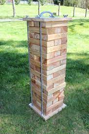 East Plum Giant Jenga With Easy Storage Box Printable Rules Diy Yard Games Jenga Diy Backyard Games