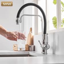 Transforma tu cocina en un espacio multifuncional. Extra Promo Filtro Xoxo Grifo De Cocina Agua Potable Grifo Mezclador Montado En Cubierta Negra Rota Mother Milk Newborn Kittens Marana