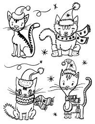 Cat watching himself in a puddle coloring page from cats category. Free Christmas Cat Coloring Page Cat Coloring Page Christmas Cats Coloring Pages