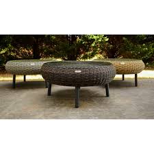 A durable, tempered glass sheet tops the table. Round Wicker Coffee Table