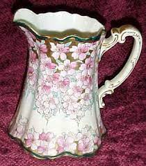 Floral pattern gold handled ewer. Japanese Royal Nippon Floral Pitcher C 1920 Pitcher Antique Pitcher Nippon