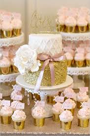 Blush Pink Gold Rose Gold Birthday Cake Designs A Pink And Gold Reception You Wont Believe Wedding Cupcakes Cake Stand Set Wedding Cakes