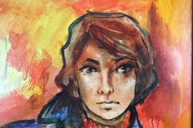 Jonas Gerard Mid Century Oil Painting Fashion Portrait Signed Vibrant  Colors