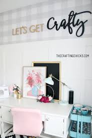 All white can get boring, fast, so liven it up with potted plants and greenery. Craft Room Design The Crafting Chicks