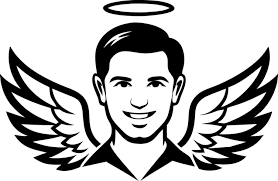 Majestic Angel with Wings and Radiant Halo for Tattoo Design and Artistic  Creations 60228606 Vector Art at Vecteezy