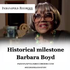 Barbara Boyd was the first African American female TV journalist in the  state of Indiana, serving as WRTV's news anchor and reporter between 1969  and 1994. #RecorderBlackHistory #BlackHistory365 #BlackHistoryMonth  #IndianapolisRecorder