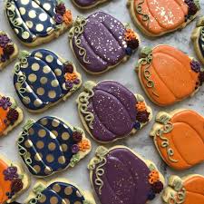 Custom Decorated Sugar Cookies On Instagram Waybackwednesday To Some Fun Pu Sugar Cookies Decorated Halloween Sugar Cookies Decorated Fall Decorated Cookies
