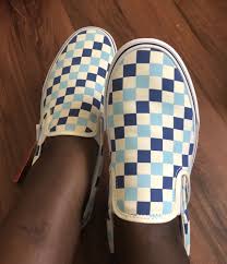 Pin By Grace Odedeji On Vans Shoes Vans Blue Checkered Vans Shoes