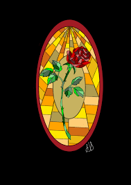 It slowly zooms out with belle and the prince dancing around the room, and fades into the final stained glass window, this one with belle and the prince in the center, surrounded by the rest of the characters.) chorus: Beauty And The Beast Stained Glass Window Alexcharliehodder Illustrations Art Street