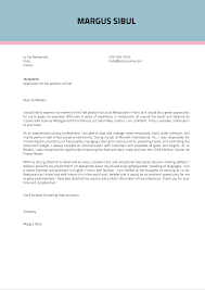 Chef Cover Letter Example | Kickresume