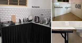 Desain kabinet dapur berikutnya yang perlu kamu ketahui adalah kabinet dapur tanpa pintu alias kabinet melayang. Cara Kemas Dapur Tanpa Kabinet Desainrumahid Com