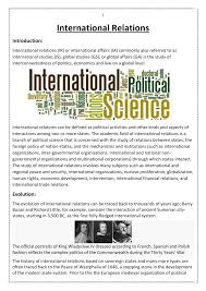 Pdf International Relations Introduction