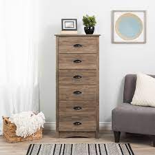 Six drawers run smoothly on metal glides, offering easy access to storage for clothing and bedroom items. Prepac Salt Spring Tall 6 Drawer Chest On Sale Overstock 28415313