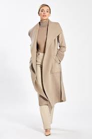 Sysea womens fall winter hooded woolen coat open front mid length wrap belt overcoat robe outerwear. Sentaler Luxury Outerwear Long Wide Collar Wrap Coat Camel From Sentalar Long Wide On 21 Buttons