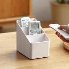 Modern decorative coffee table tray, ottoman tray with champagne gold handles. Luxe Remote Control Holder Living Organizers Style Degree