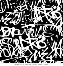Black And White Graffiti Vector Vector Graffiti Seamless Pattern With Abstract Tags Letters Without Meaning Fashion Hand Drawing Texture Street A In 2020 Graffiti Seamless Patterns Texture Drawing