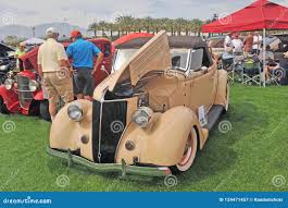 Pre-War Beige Ford Convertible Coupe Editorial Photography