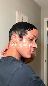 How I style my pixie with NO HEAT using the @designessentials Theraml  Strengthening Serum #paidpartnership