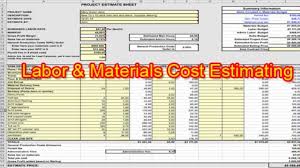 We employ a variety of estimation methods as dictated by the type of outcome variables examined. Labor And Materials Cost Estimation Template Download Constructupdate Com