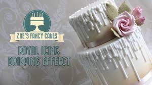 Royal Icing Dripping Effect On A Cake Tutorial Wax Dripping Cake Drip Cakes Drip Cake Tutorial Easy Royal Icing Recipe